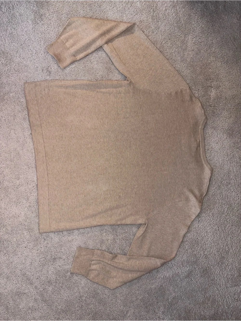 NWT J.Crew 100% Cotton Crewneck Sweater XL Oatmeal Beige Lightweight knit
